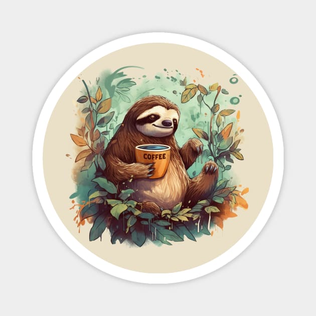 Sloth Coffee Magnet by mbloomstine